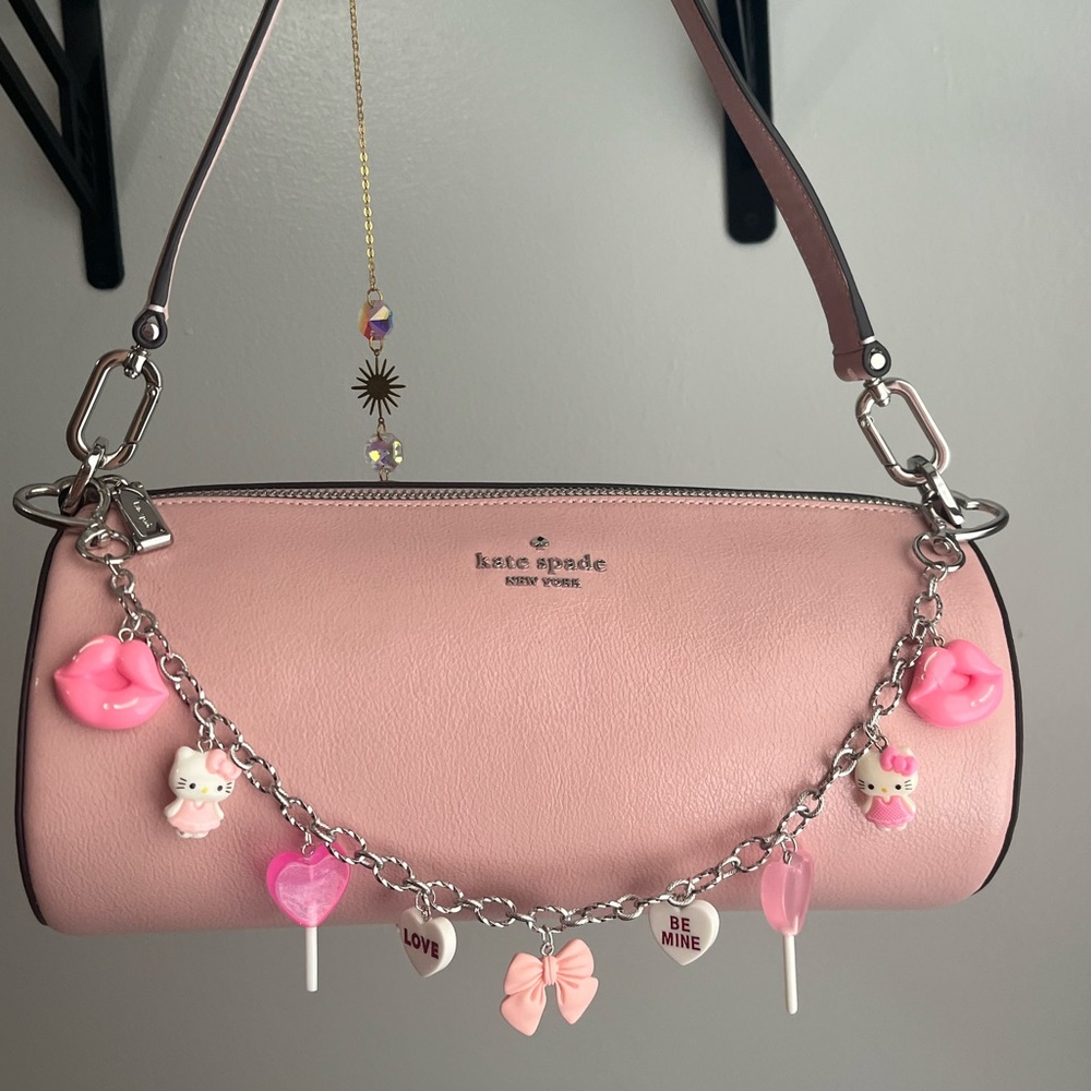 Silver Chain Valentines Day Bag Charm